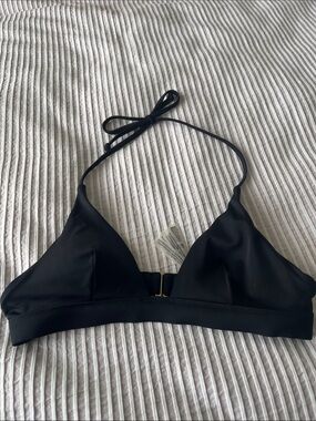 Victoria's Secret Black Triangle Halter Bikini Top